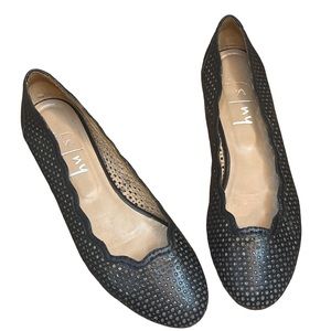 French Sole perforated scalloped flats